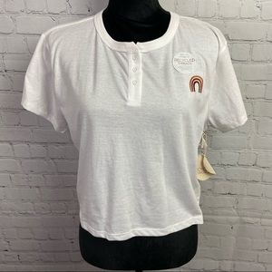 NWT Recycle Threads Maya Angelou Rainbow Crop Top